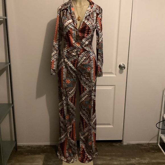 Goodtimesusa Pants - Multicolor Long Sleeves Printed Bodysuit and Pants Set